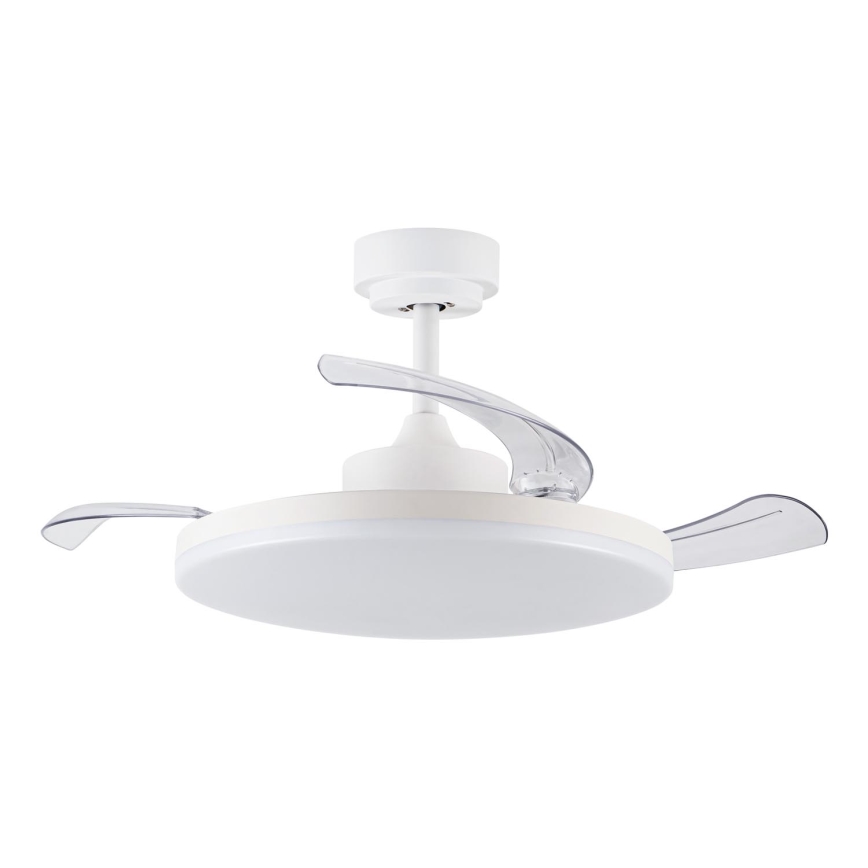 FANAWAY 21612949 - LED Stmívatelný stropní ventilátor STROLL LED/30W/230V 2700/3500/5000K pr. 106 cm bílá/čirá + dálkové ovládání