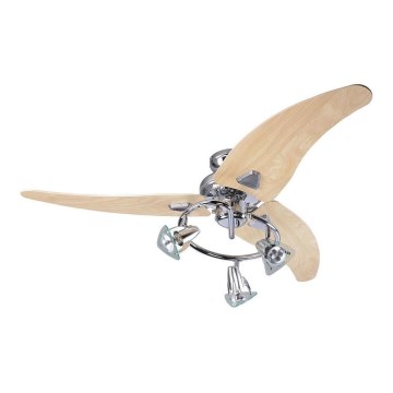 Fantasia VEN-111603 - Stropní ventilátor SCORPION 48″ 3xE14/40W/chrom/dub Fantasia VEN-111603 - Stropní ventilátor SCORPION 48″ 3xE14/40W/chrom/dub