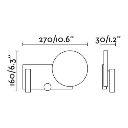 FARO 20065 - LED Stmívatelná nástěnná lampička KLEE LED/10W/230V + LED/3W pravá