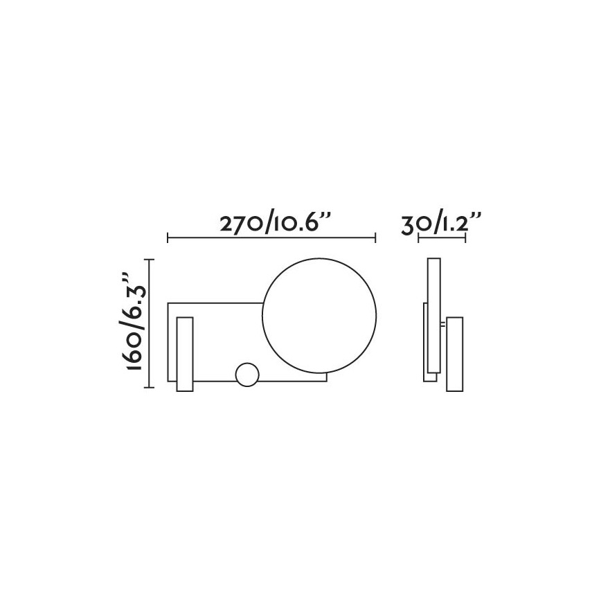 FARO 20065 - LED Stmívatelná nástěnná lampička KLEE LED/10W/230V + LED/3W pravá