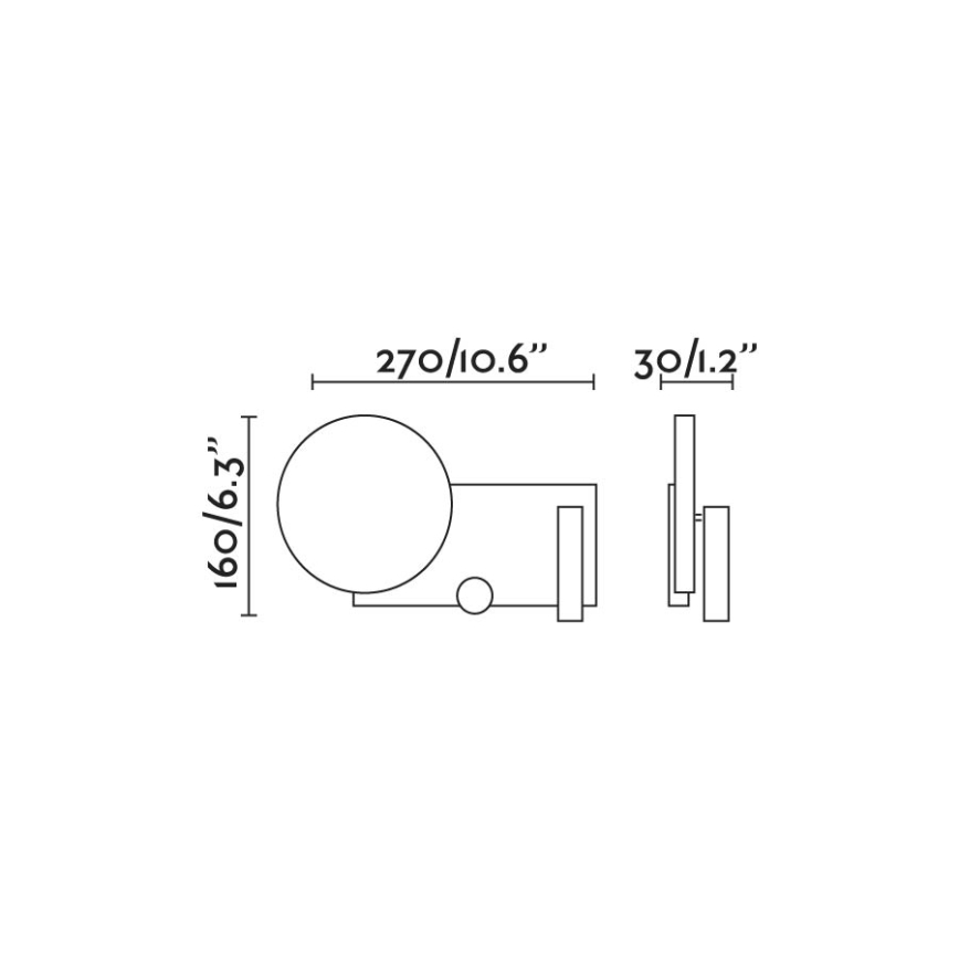 FARO 20066 - LED Stmívatelná nástěnná lampička KLEE LED/10W/230V + LED/3W levá