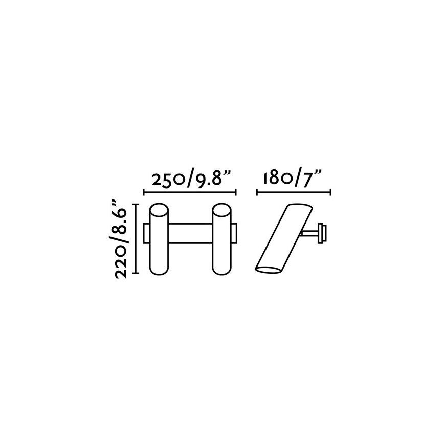 FARO 29876 - Nástěnné bodové svítidlo LINK 2xGU10/11W/230V černá