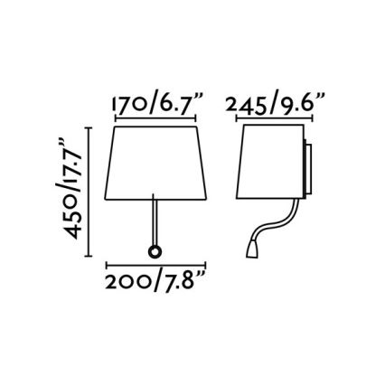 FARO 29951 - LED Nástěnné svítidlo SWEET 1xE27/15W/230V + 1xLED/1W