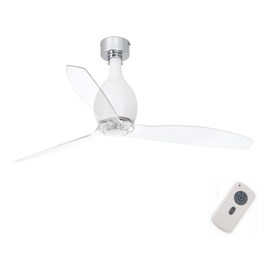 FARO 32025 - Stropní ventilátor MINI ETERFAN matná bílá/čirá