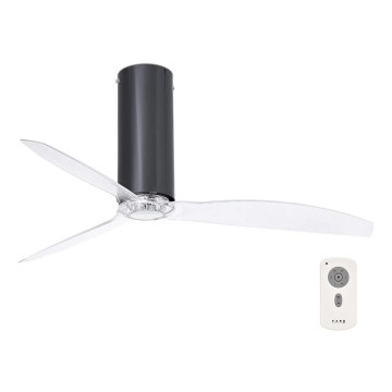 FARO 32035 - Stropní ventilátor TUBE FAN černá/čirá pr. 128 cm + dálkové ovládání