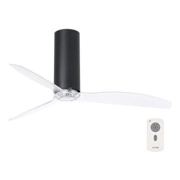 FARO 32036 - Stropní ventilátor TUBE FAN černá/čirá pr. 128 cm + dálkové ovládání