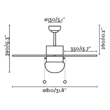 FARO 33179 - Stropní ventilátor PALAO 1xE14/40W/230V