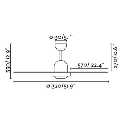 FARO 33287 - Stropní ventilátor IBIZA + dálkové ovládání