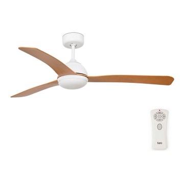 FARO 33341 - Stropní ventilátor GRID bílá/hnědá pr. 132 cm + dálkové ovládání