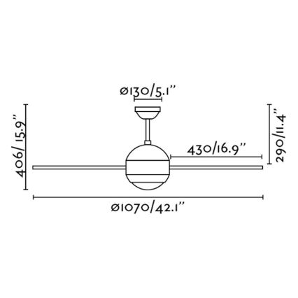 FARO 33347 - Stropní ventilátor HONOLULU 1xG9/9W/230V