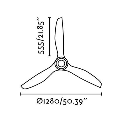 FARO 33382 - Stropní ventilátor MINI ETERFAN pr. 128 cm + dálkové ovládání