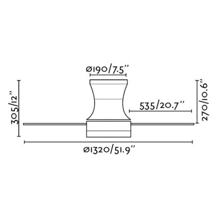 FARO 33384 - Stropní ventilátor TONSAY 2xE27/15W/230V