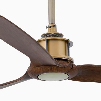 FARO 33398WT - Stropní ventilátor JUST FAN M pr. 128 cm hnědá/mosaz Wi-Fi Tuya + dálkové ovládání