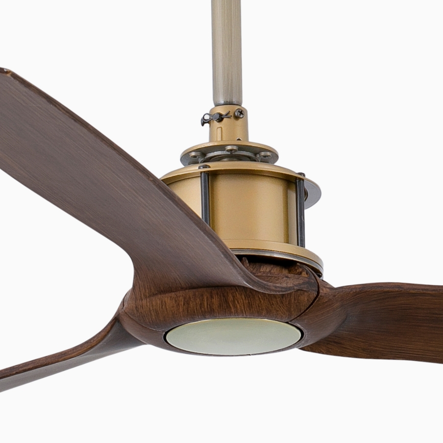 FARO 33398WT - Stropní ventilátor JUST FAN M pr. 128 cm hnědá/mosaz Wi-Fi Tuya + dálkové ovládání