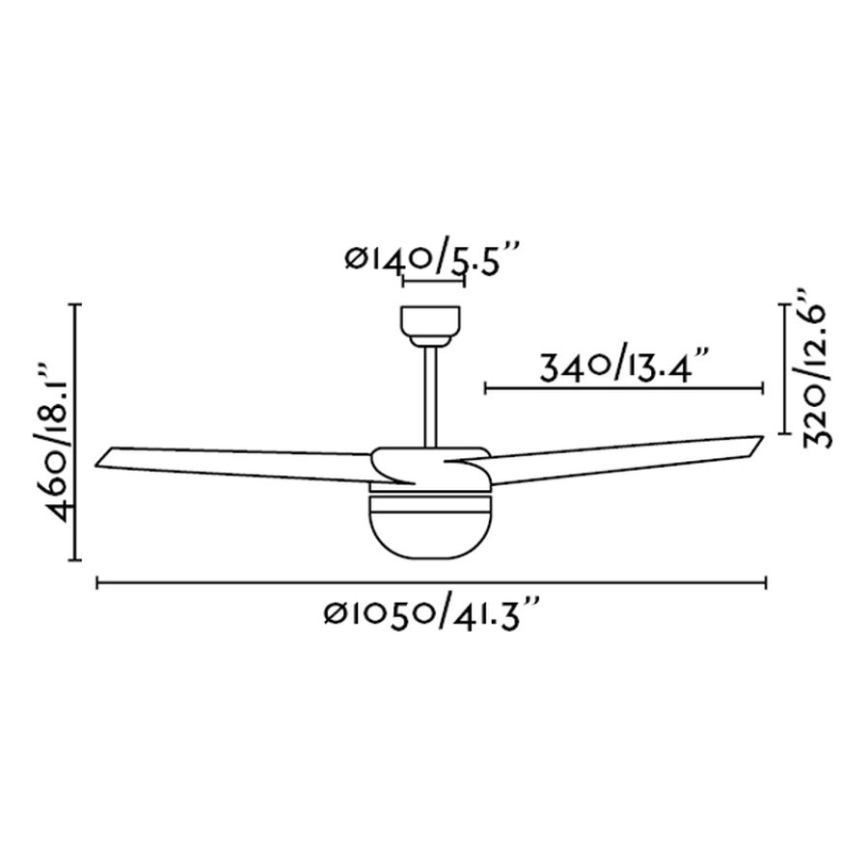 FARO 33416 - Stropní ventilátor EASY 2xE27/15W/230V