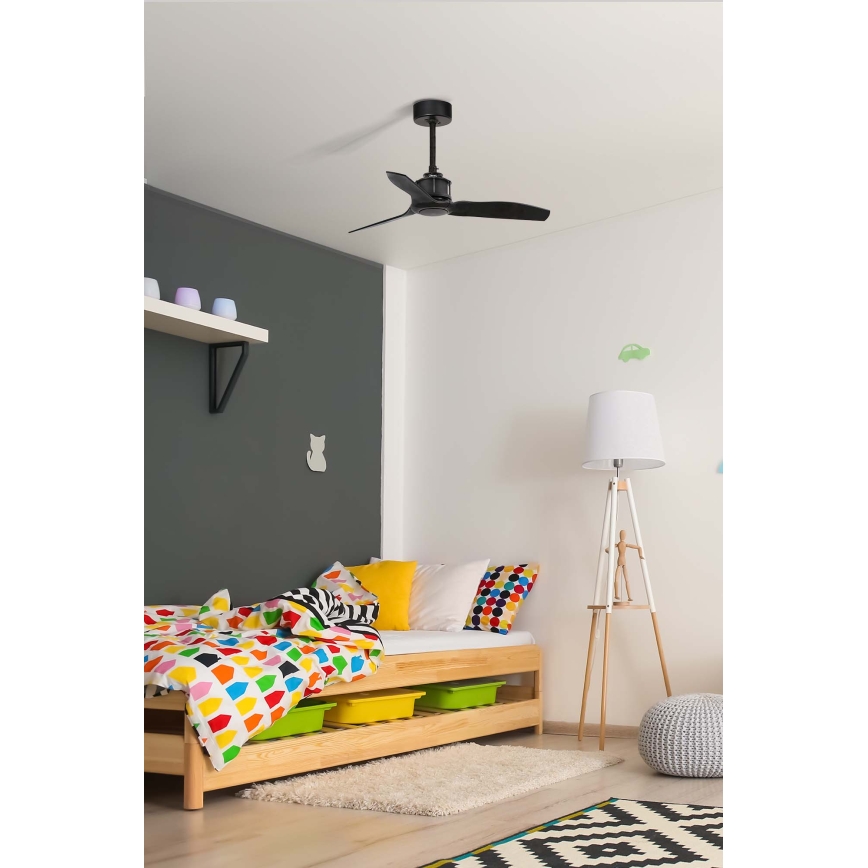 FARO 33424WT - Stropní ventilátor JUST FAN S pr. 81 cm černá Wi-Fi Tuya + dálkové ovládání