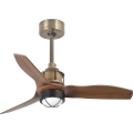 FARO 33428WT1N - LED Stmívatelný stropní ventilátor JUST FAN S LED/16W/230V pr. 81 cm hnědá/mosaz Wi-Fi Tuya + dálkové ovládání