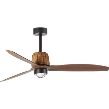 FARO 334351N - LED Stmívatelný stropní ventilátor WEAVER M LED/16W/230V pr. 128 cm hnědá/černá + dálkové ovládání