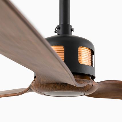 FARO 33451WT - Stropní ventilátor COPPER FAN M pr. 128 cm hnědá/černá Wi-Fi Tuya + dálkové ovládání