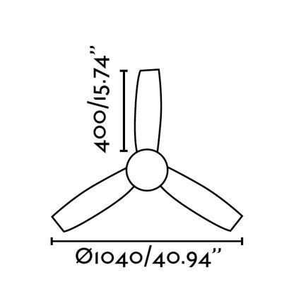 FARO 33454 - Stropní ventilátor MINI UFO 2xE27/20W/230V