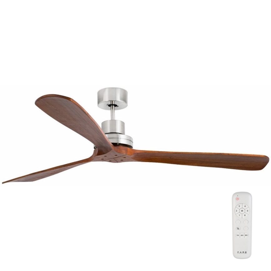 FARO 33464DC - Stropní ventilátor LANTAU XL hnědá/matný chrom pr. 168 cm + dálkové ovládání