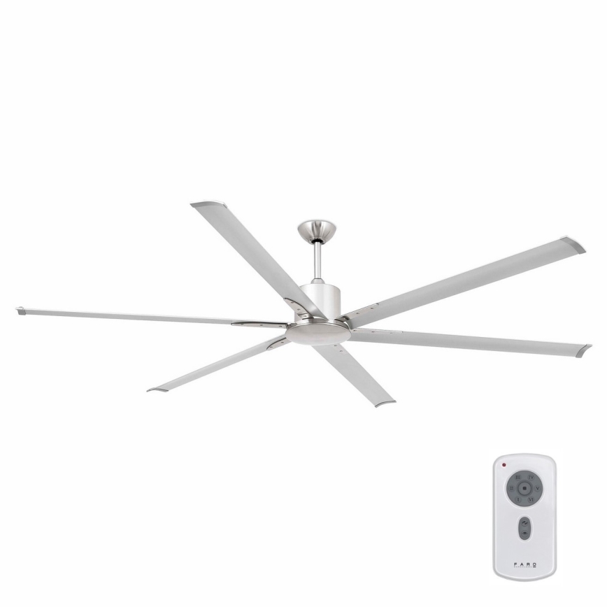 FARO 33465A - Stropní ventilátor ANDROS XL matný chrom pr. 213 cm + dálkové ovládání