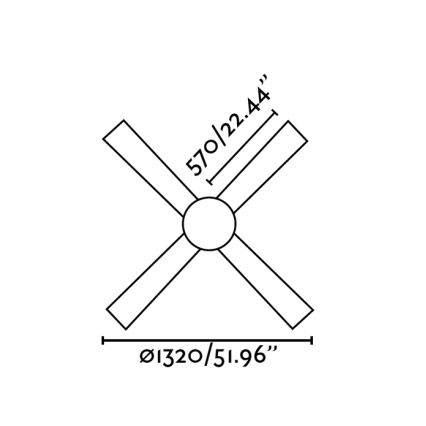 FARO 33470 - Stropní ventilátor PALK 2xE14/40W/230V