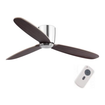 FARO 33472N - Stropní ventilátor NIAS matný chrom/hnědá pr. 132 cm + dálkové ovládání