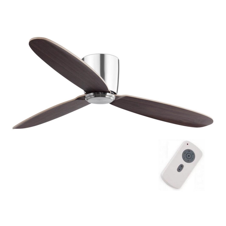 FARO 33472N - Stropní ventilátor NIAS matný chrom/hnědá pr. 132 cm + dálkové ovládání