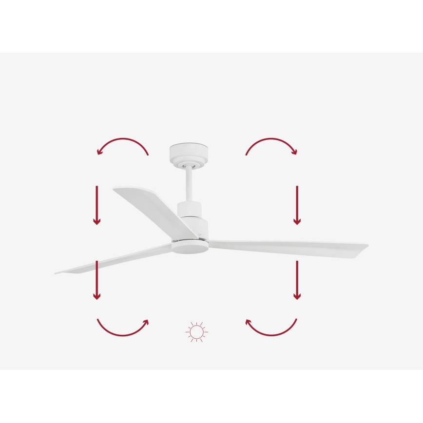 FARO 33487WP - Stropní ventilátor NASSAU M bílá pr. 128 cm SMART + dálkové ovládání