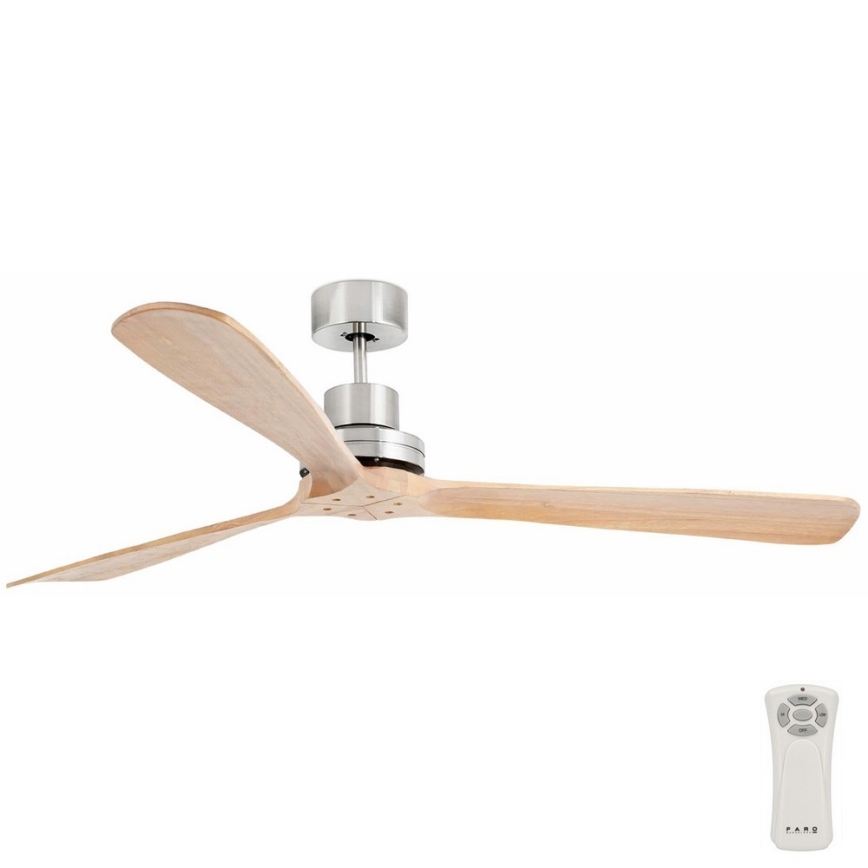 FARO 33504DC - Stropní ventilátor LANTAU XL dřevo/matný chrom pr. 168 cm + dálkové ovládání