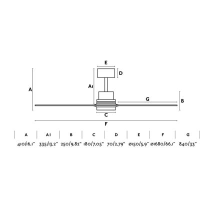 FARO 33505 - LED Stropní ventilátor LANTAU LED/12W/230V