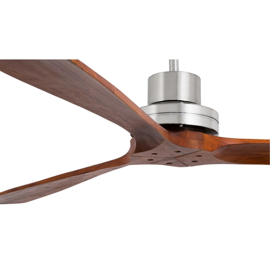 FARO 33508DC - Stropní ventilátor MINI LANTAU matný chrom/hnědá pr. 108 cm + dálkové ovládání