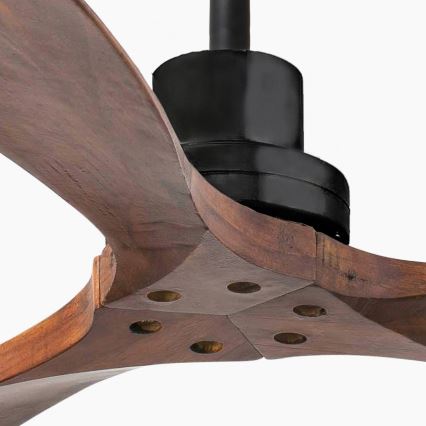 FARO 33516DCWP - Stropní ventilátor LANTAU L černá/hnědá pr. 132 cm SMART + dálkové ovládání