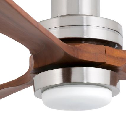 FARO 33518DC - LED Stropní ventilátor LANTAU LED/15W/230V chrom/dřevo + dálkové ovládání