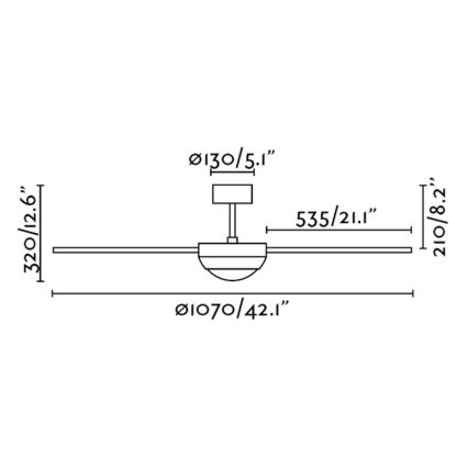 FARO 33600 - Stropní ventilátor FEROE 2xE14/40W/230V