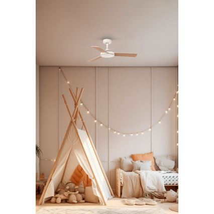 FARO 33603DC - Stropní ventilátor MINI MALLORCA S hnědá/bílá pr. 106 cm + dálkové ovládání