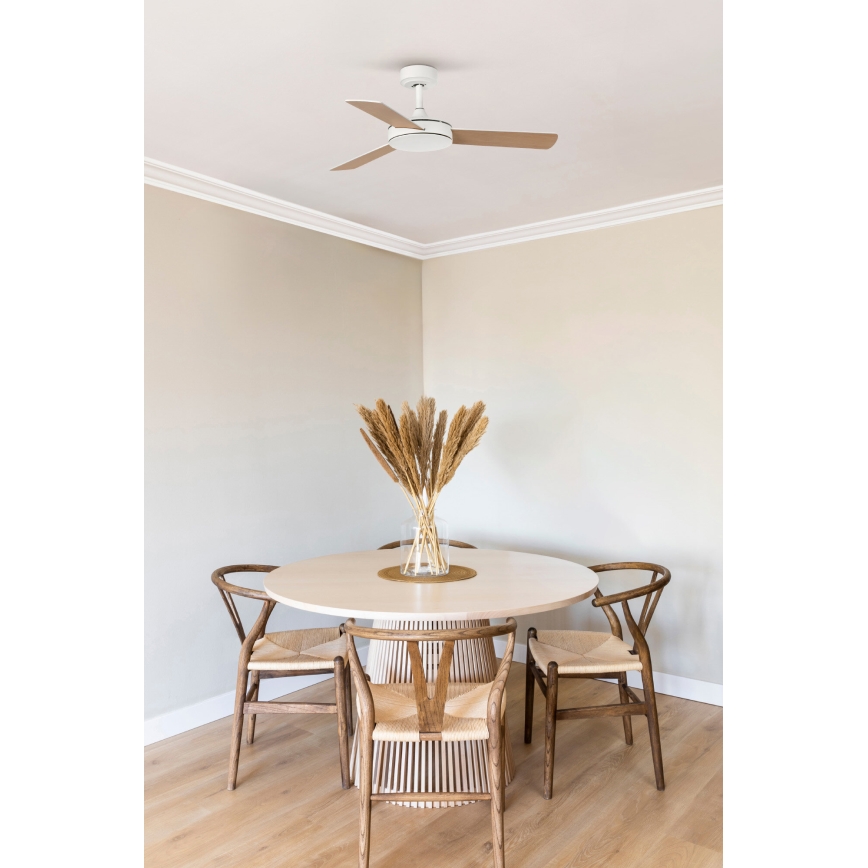 FARO 33603DCWT - Stropní ventilátor MINI MALLORCA S hnědá/bílá pr. 106 cm Wi-Fi Tuya + dálkové ovládání