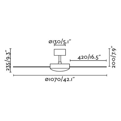 FARO 33604 - Stropní ventilátor MINI MALLORCA