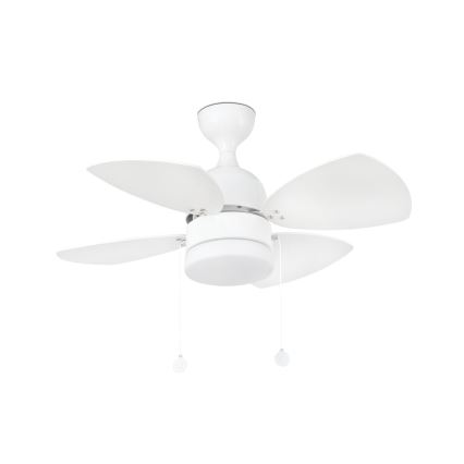 FARO 33704 - Stropní ventilátor MEDITERRÁNEO 1xE14/8W/230V bílá/hnědá