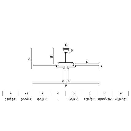 FARO 33713 - Stropní ventilátor YAKARTA hnědá pr. 121 cm