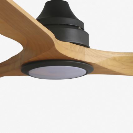 FARO 33719DCT - LED Stmívatelný stropní ventilátor ALO LED/20W/230V 2700/4000/6500K hnědá/černá pr. 152 cm Wi-Fi Tuya + dálkové ovládání