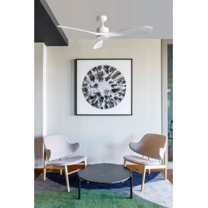 FARO 33750DCWT - Stropní ventilátor LUZON L bílá pr. 132 cm Wi-Fi Tuya + dálkové ovládání