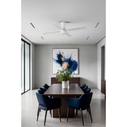 FARO 33756WT - LED Stropní ventilátor FRASER XL LED/16W/230V bílá pr. 120 cm Wi-Fi Tuya + dálkové ovládání