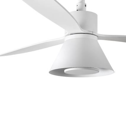FARO 33760WT-22 - LED Stmívatelný stropní ventilátor AMELIA L CONE LED/20W/230V 2700/3500/5000K bílá pr. 132 cm Wi-Fi Tuya + dálkové ovládání