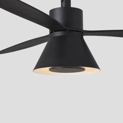 FARO 33761WT-23 - LED Stmívatelný stropní ventilátor AMELIA L CONE LED/20W/230V 2700/3500/5000K černá pr. 132 cm Wi-Fi Tuya + dálkové ovládání