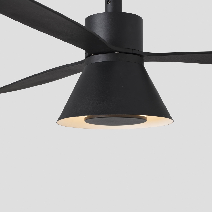 FARO 33761WT-23 - LED Stmívatelný stropní ventilátor AMELIA L CONE LED/20W/230V 2700/3500/5000K černá pr. 132 cm Wi-Fi Tuya + dálkové ovládání