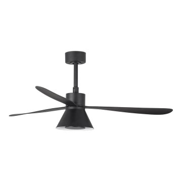 FARO 33761WT-23 - LED Stmívatelný stropní ventilátor AMELIA L CONE LED/20W/230V 2700/3500/5000K černá pr. 132 cm Wi-Fi Tuya + dálkové ovládání