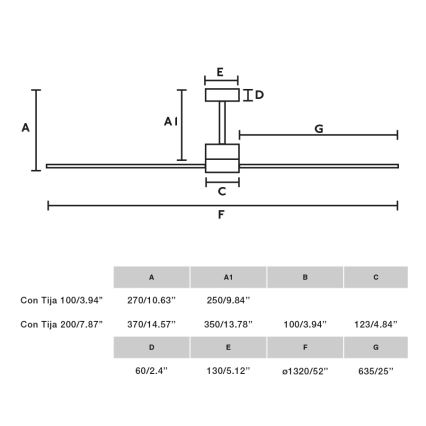 FARO 33761WT - Stropní ventilátor AMELIA L černá pr. 132 cm Wi-Fi Tuya + dálkové ovládání