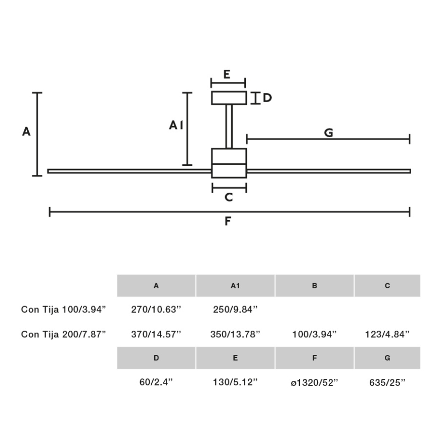 FARO 33761WT - Stropní ventilátor AMELIA L černá pr. 132 cm Wi-Fi Tuya + dálkové ovládání
